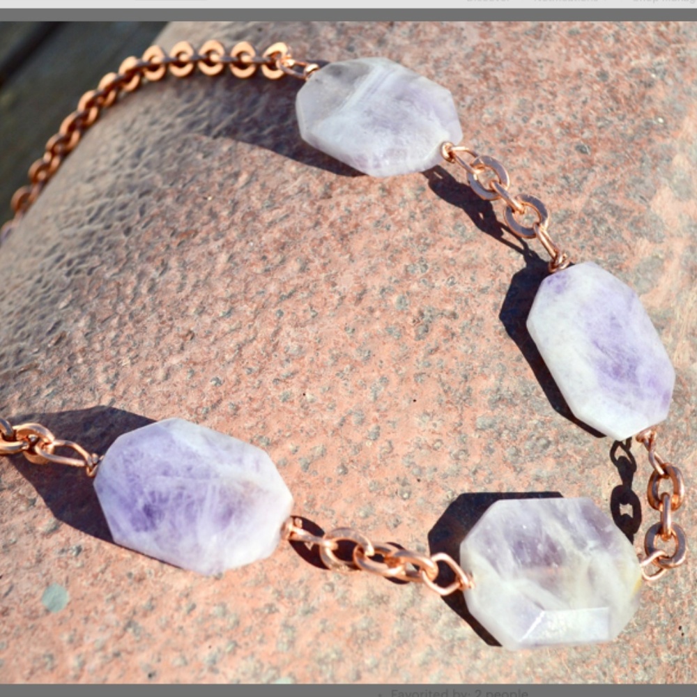 Lavender Jadeite Copper Heavy Chain Jade HOST PICK - Picture 3 of 4